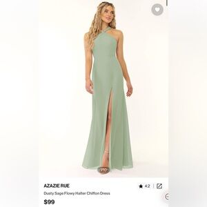 Azazie Rue Dusty Sage A6 Bridesmaid Dress